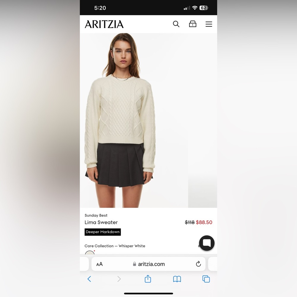 Cable knit sweater